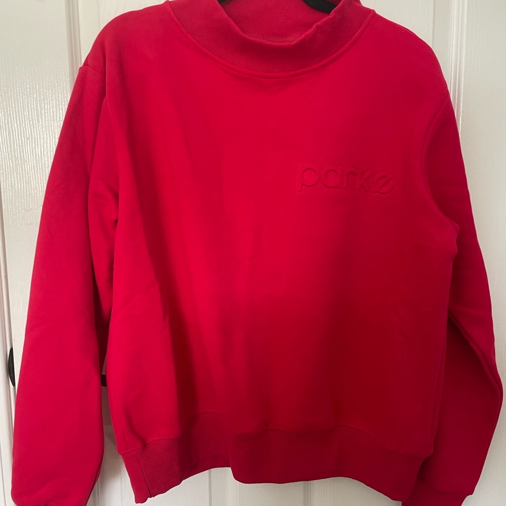 Parke Valentines Red Mockneck Sweatshirt S/M